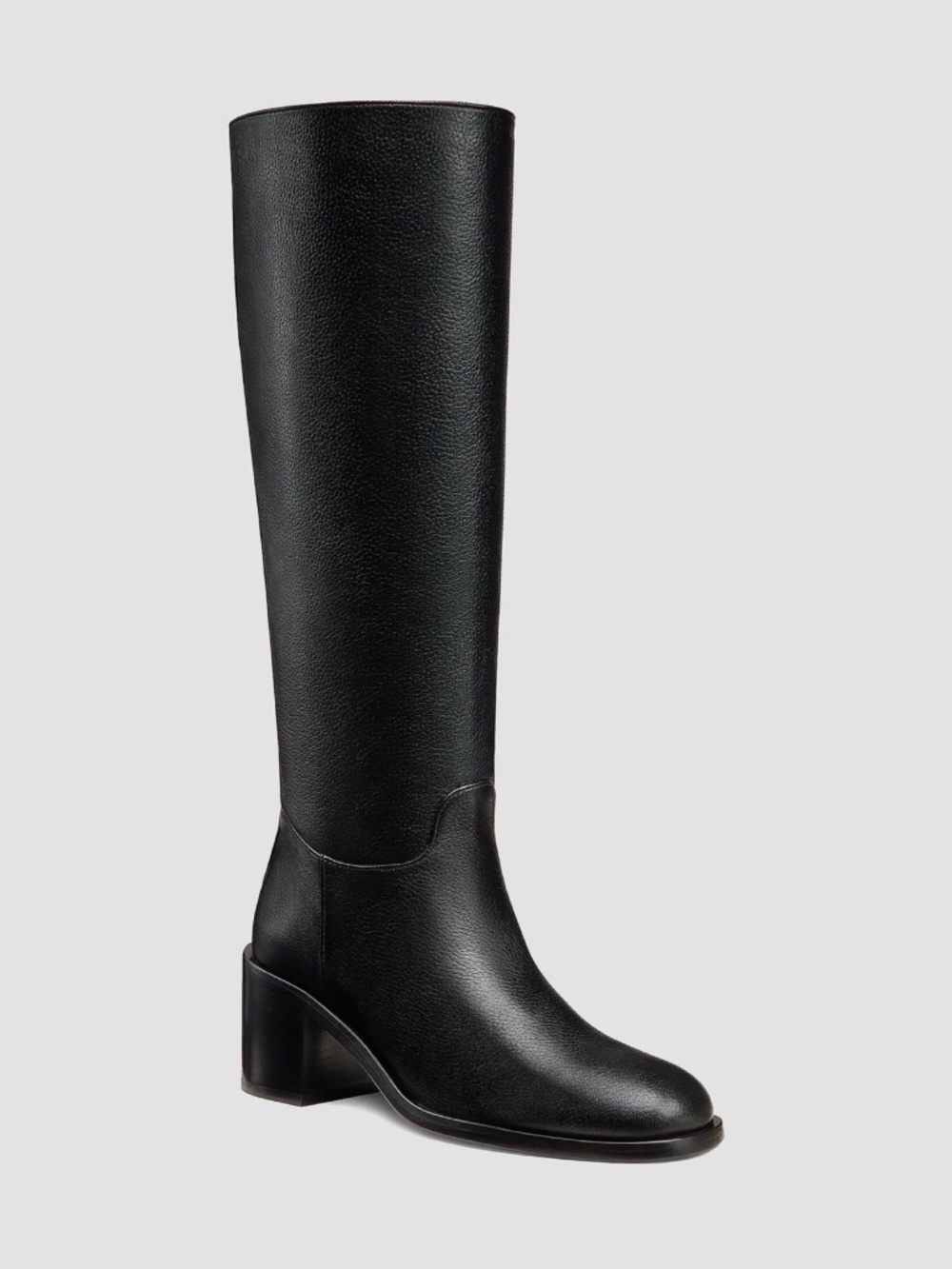 New Stuart Weitzman Finn Knee High Boot Black Leather Sz 8.5